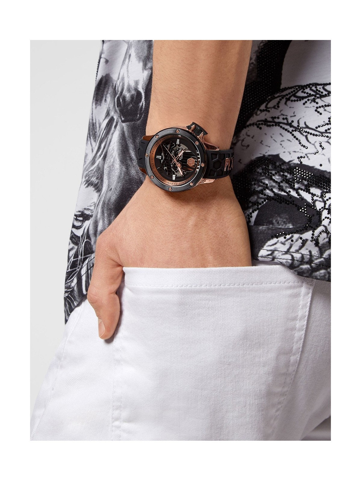 orologio uomo Philipp Plein PWUAA0623 Hyper Sport Automatic Mens Watch 46mm 5ATM