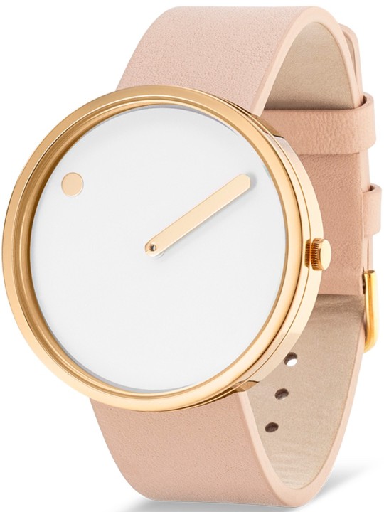 orologio donna PICTO 43321-6320G Ladies Watch White and Gold 40mm 5ATM