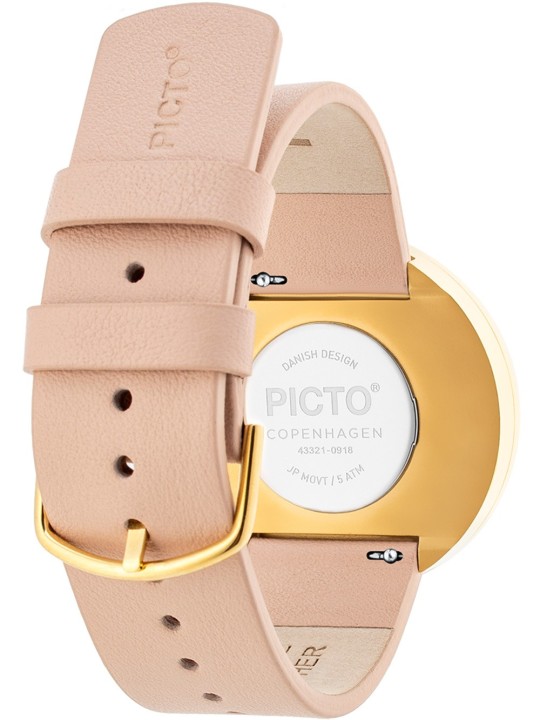orologio donna PICTO 43321-6320G Ladies Watch White and Gold 40mm 5ATM