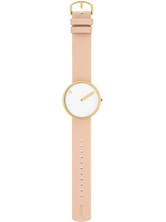 orologio donna PICTO 43321-6320G Ladies Watch White and Gold 40mm 5ATM