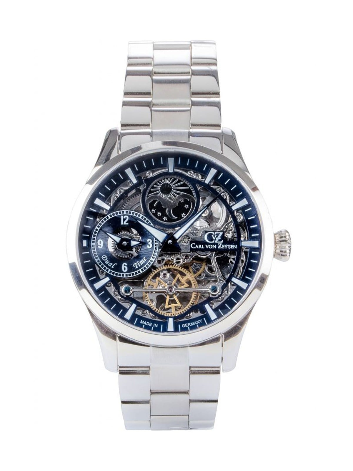 orologio uomo Carl von Zeyten CVZ0063BLMS Freiburg Automatic Mens Watch Dual Time 44mm