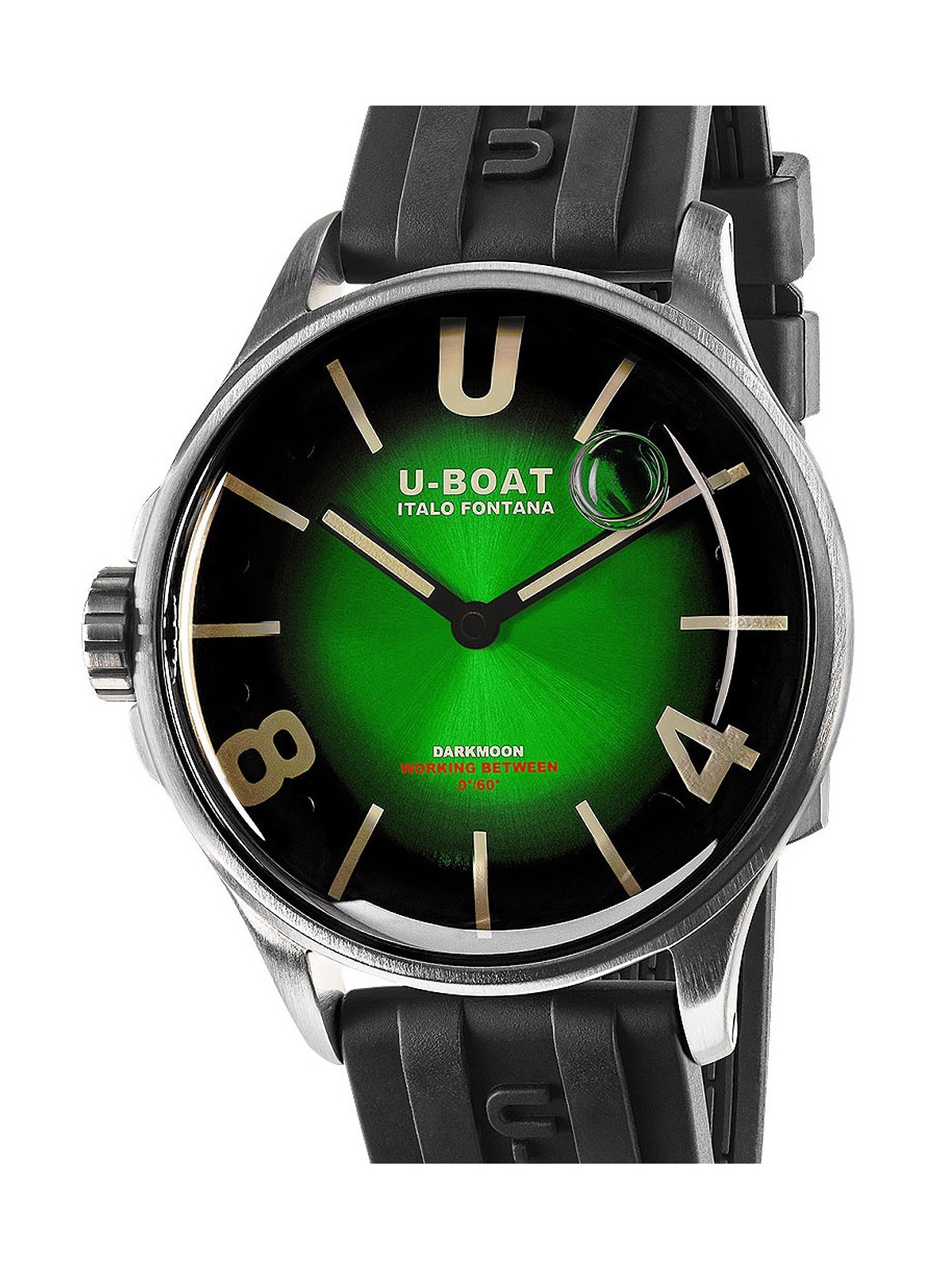 orologio uomo U-Boat 9502/A Darkmoon Green SS Soleil Mens Watch 40mm 5ATM