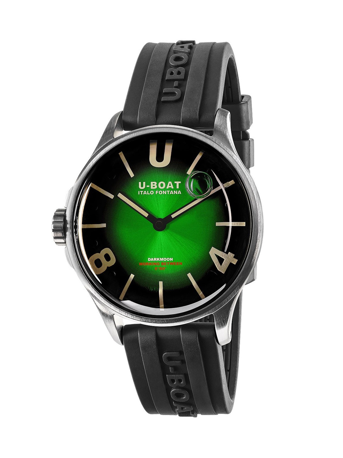 orologio uomo U-Boat 9502/A Darkmoon Green SS Soleil Mens Watch 40mm 5ATM