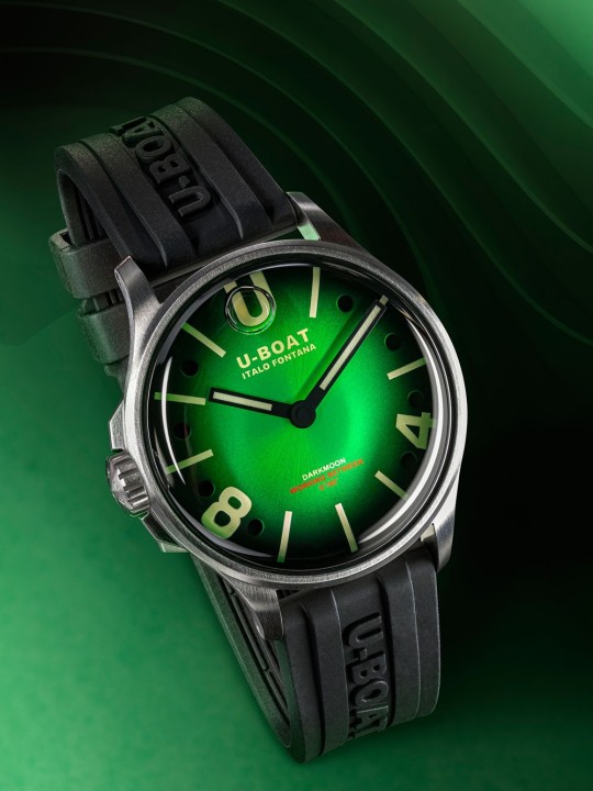 orologio uomo U-Boat 9502/A Darkmoon Green SS Soleil Mens Watch 40mm 5ATM