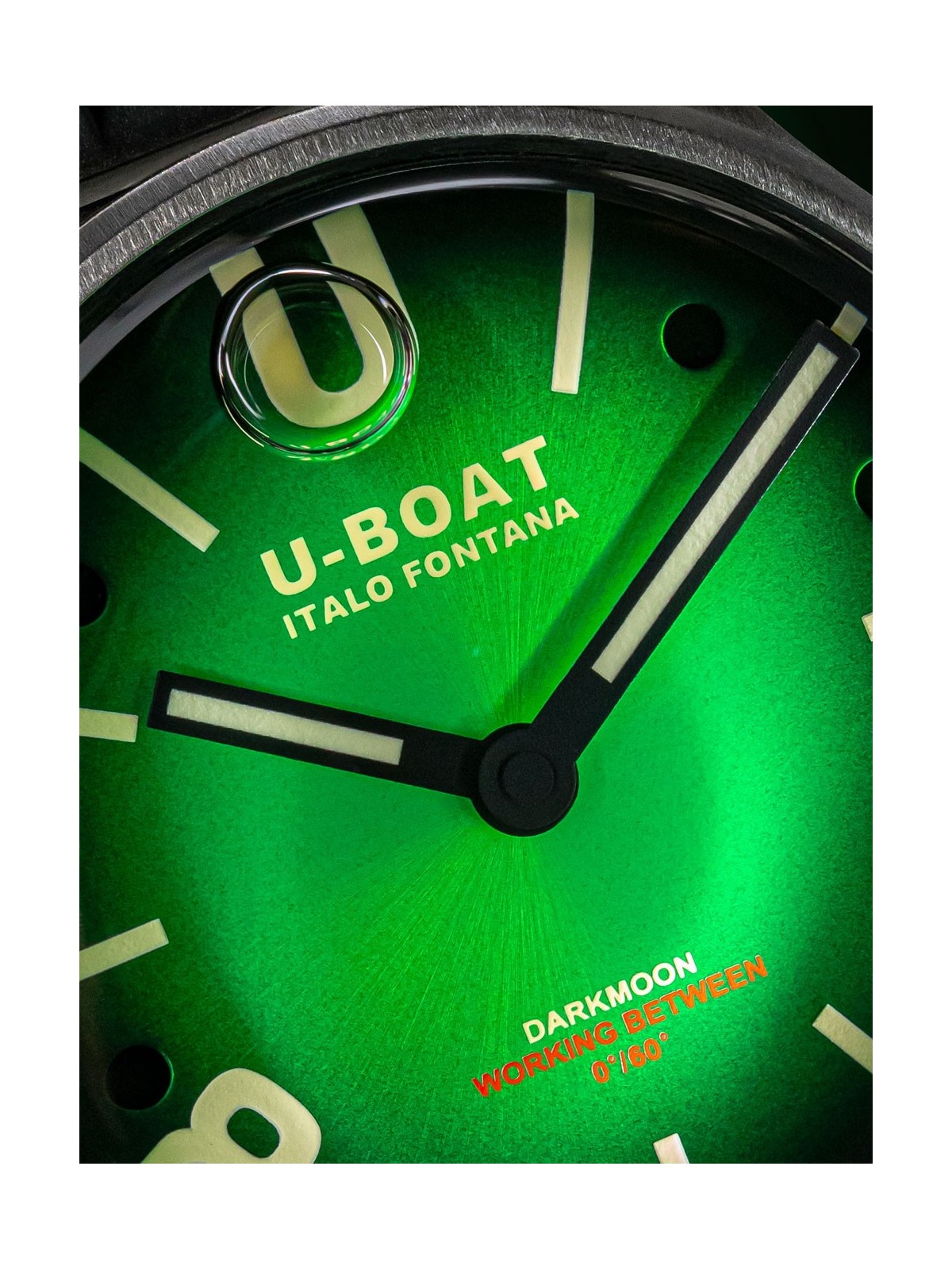 orologio uomo U-Boat 9502/A Darkmoon Green SS Soleil Mens Watch 40mm 5ATM