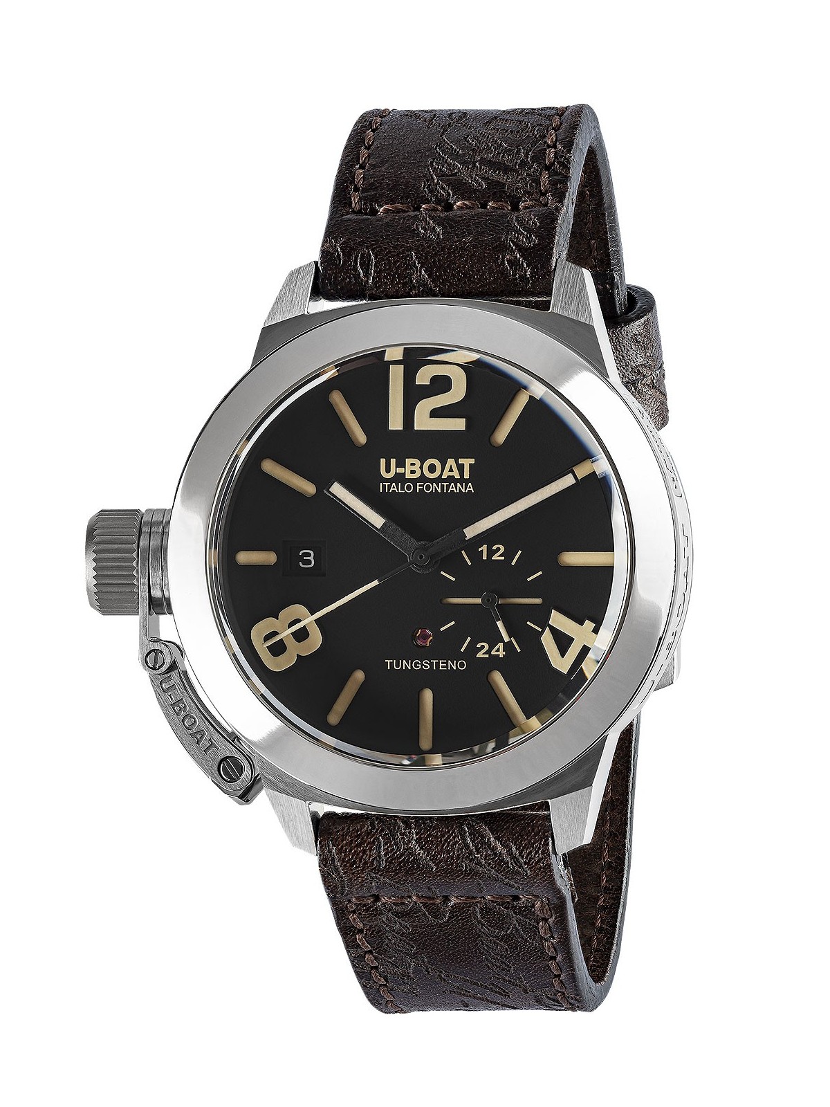 orologio uomo U-Boat 8893 Classico Tungsteno Black Automatic Mens Watch 42mm 10ATM