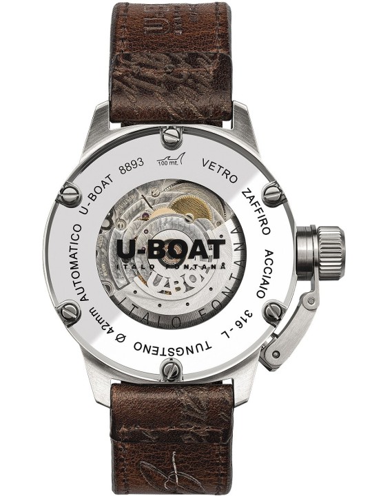 orologio uomo U-Boat 8893 Classico Tungsteno Black Automatic Mens Watch 42mm 10ATM