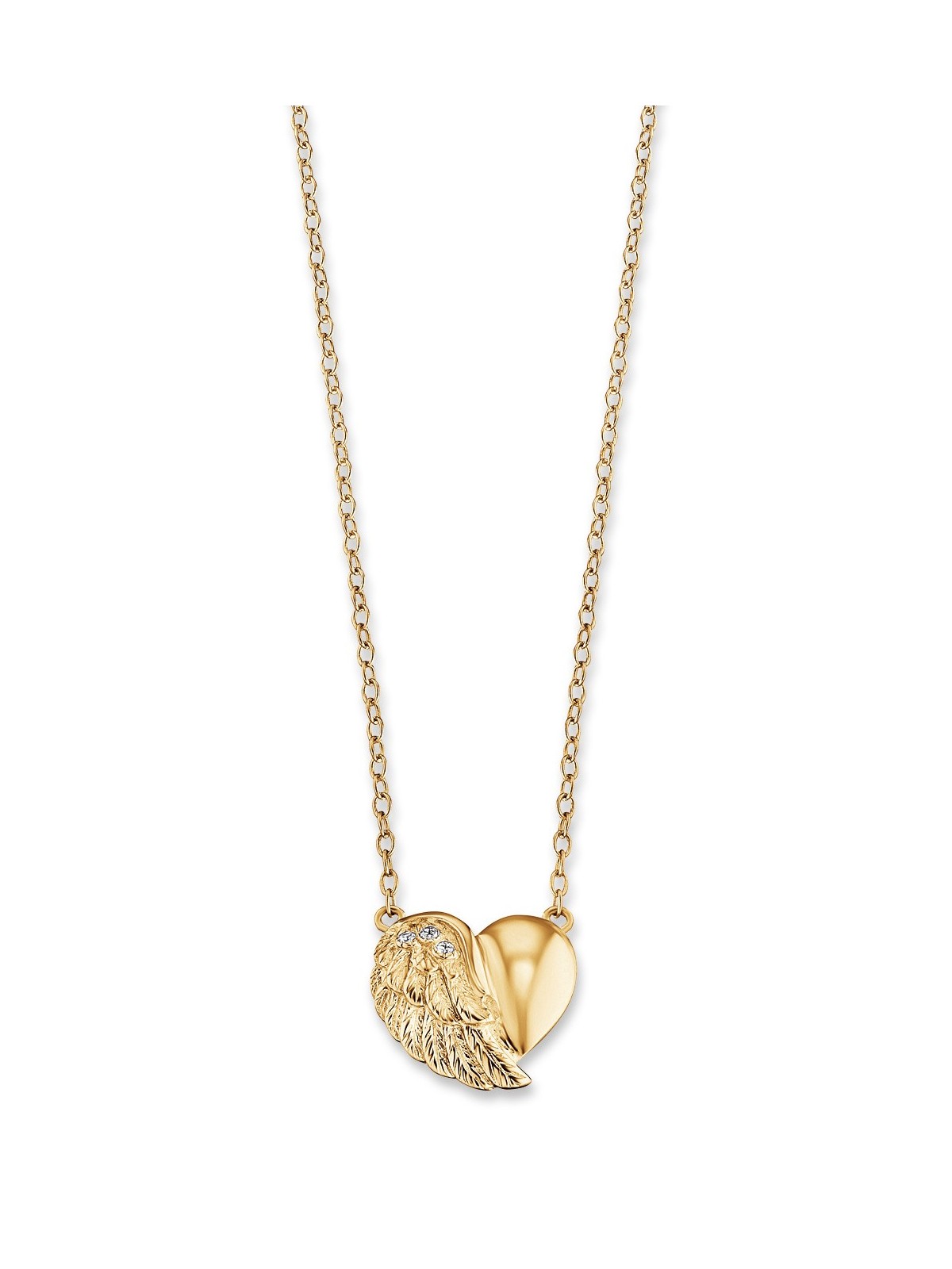 collana donna Engelsrufer ERN-LILHEARTWING-G heart wing ladies necklace 40cm, adjustable
