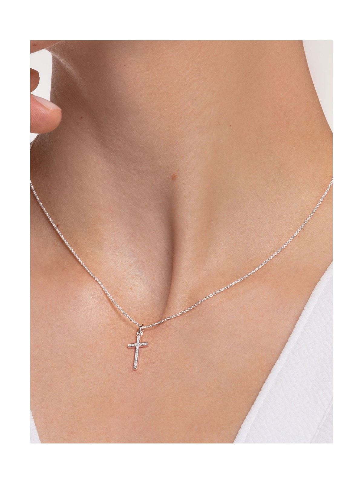 collana donna Thomas Sabo KE2043-051-14 Cross Pave Ladies Necklace, adjustable