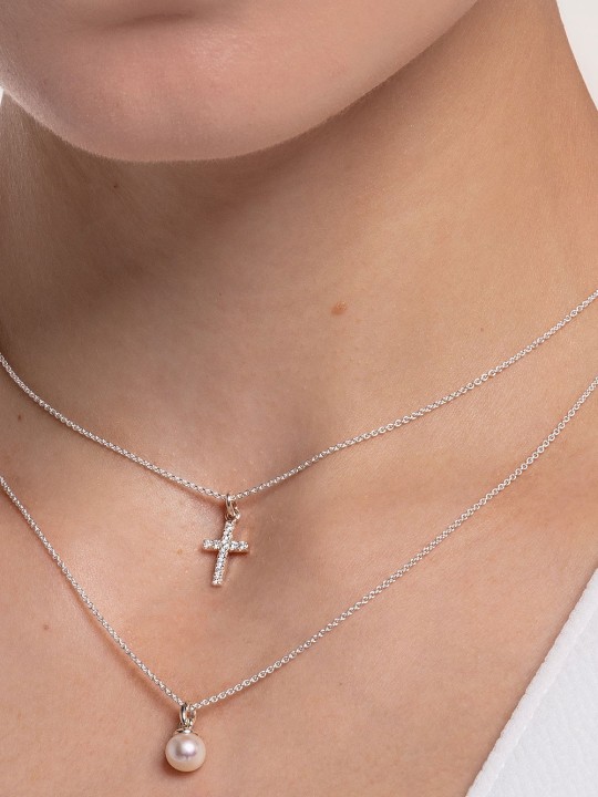 collana donna Thomas Sabo KE2069-051-14-L45V Cross Pave Ladies Necklace, adjustable