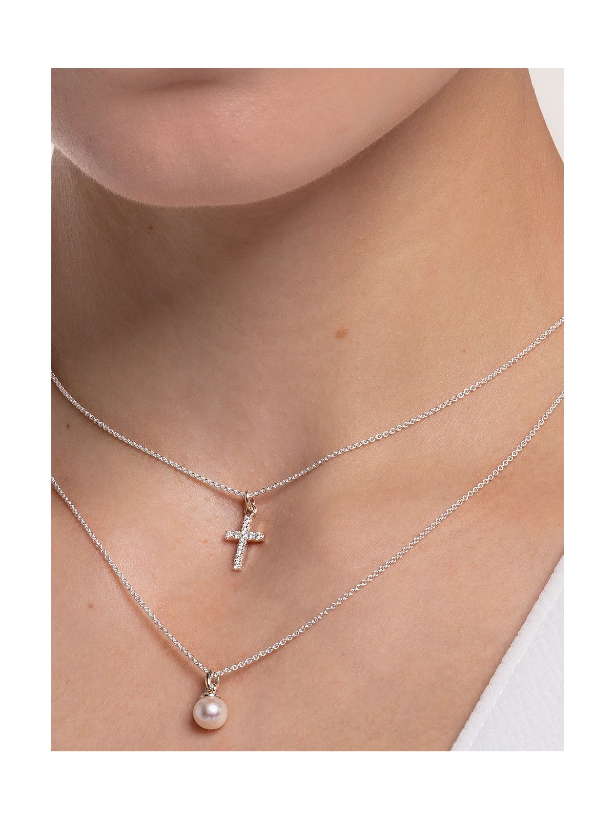 collana donna Thomas Sabo KE2069-051-14-L45V Cross Pave Ladies Necklace, adjustable