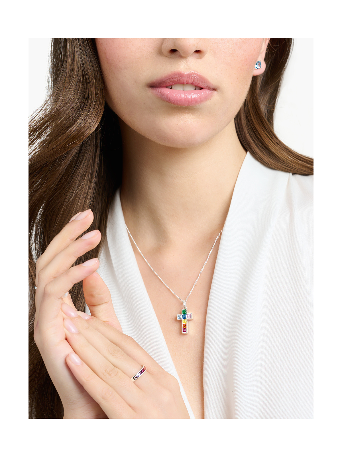 collana donna Thomas Sabo KE2166-477-7 Cross Ladies Necklace, adjustable
