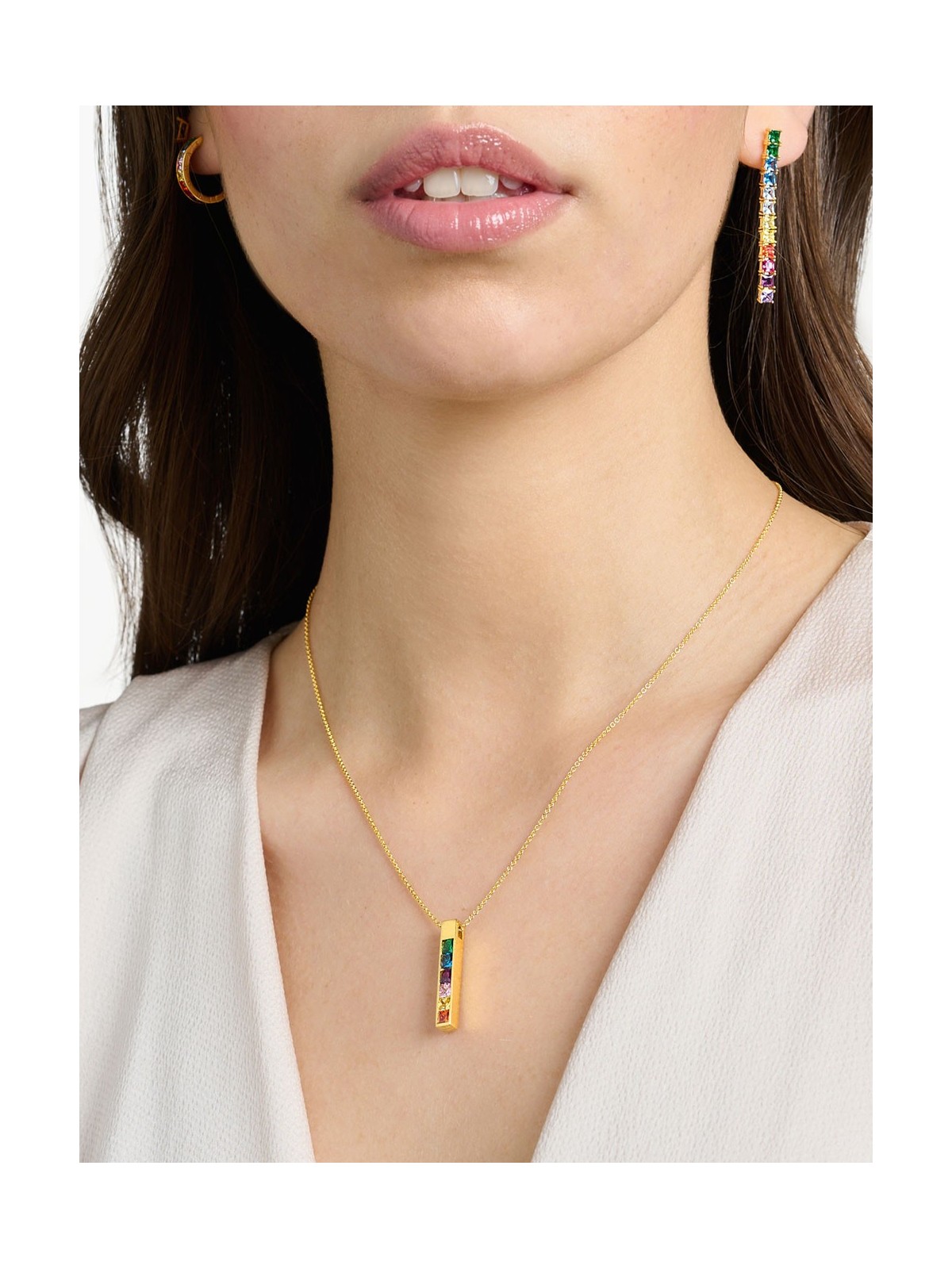 collana donna Thomas Sabo KE2113-971-7 Stone Rainbow Ladies Necklace, adjustable