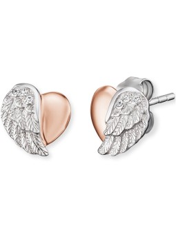 orecchini donna Engelsrufer Ear Studs Heart Wings ERE-LILHEARTWING-BI