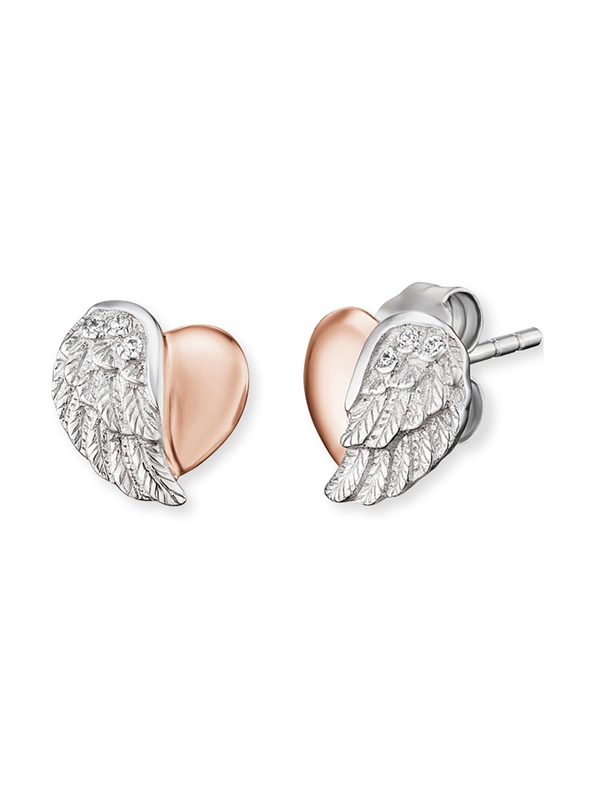 orecchini donna Engelsrufer Ear Studs Heart Wings ERE-LILHEARTWING-BI