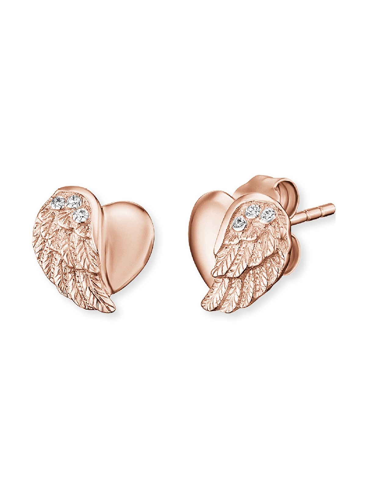 orecchini donna Engelsrufer Ear Studs Heart Wings ERE-LILHEARTWING-STR