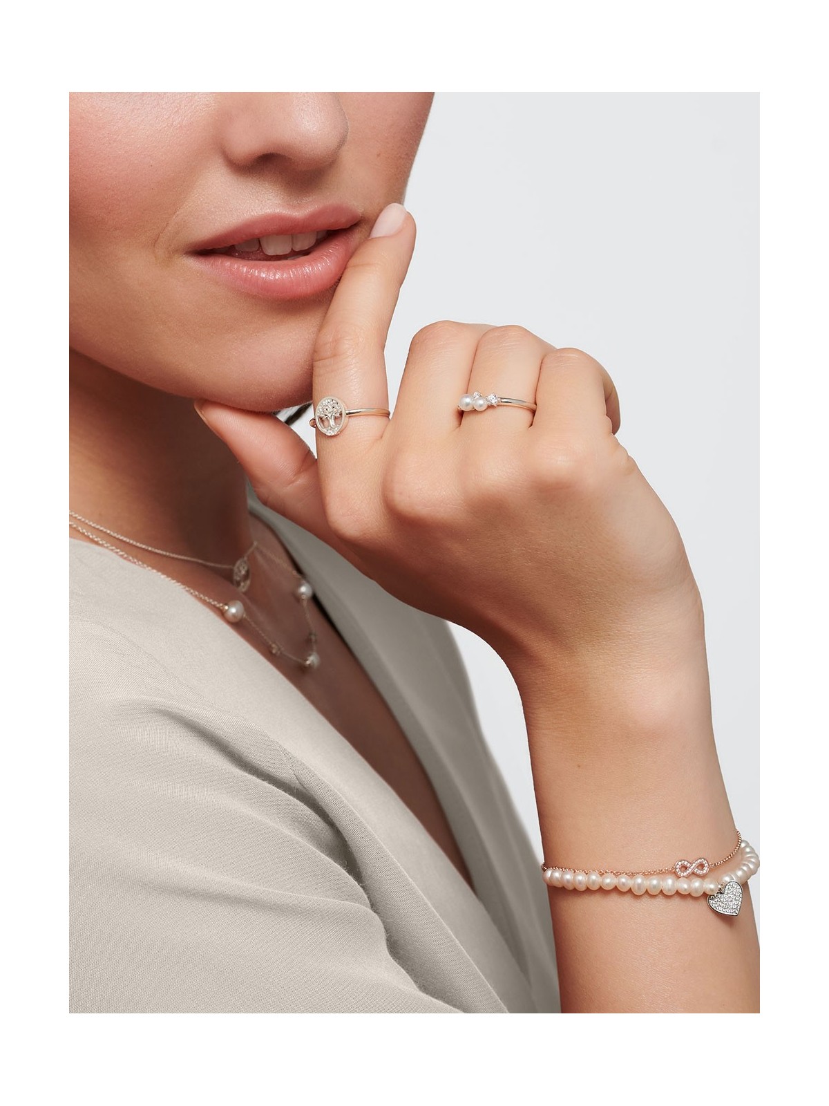 anello donna Thomas Sabo Ladies Ring TR2368-167-14-54 beads size 54