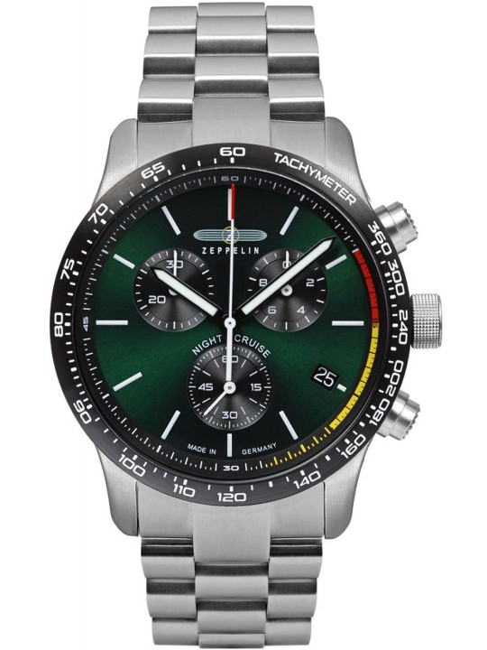 orologio uomo Zeppelin 7288M-4 Night Cruise Chronograph Mens Watch 42mm 10ATM