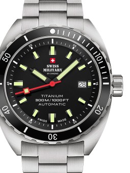 orologio uomo Swiss Military SMA34100.01 Diver Titanium Automatic Mens Watch 42mm 30ATM