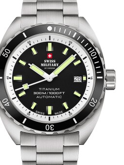 orologio uomo Swiss Military SMA34100.02 Diver Titanium Automatic Mens Watch 42mm 30ATM