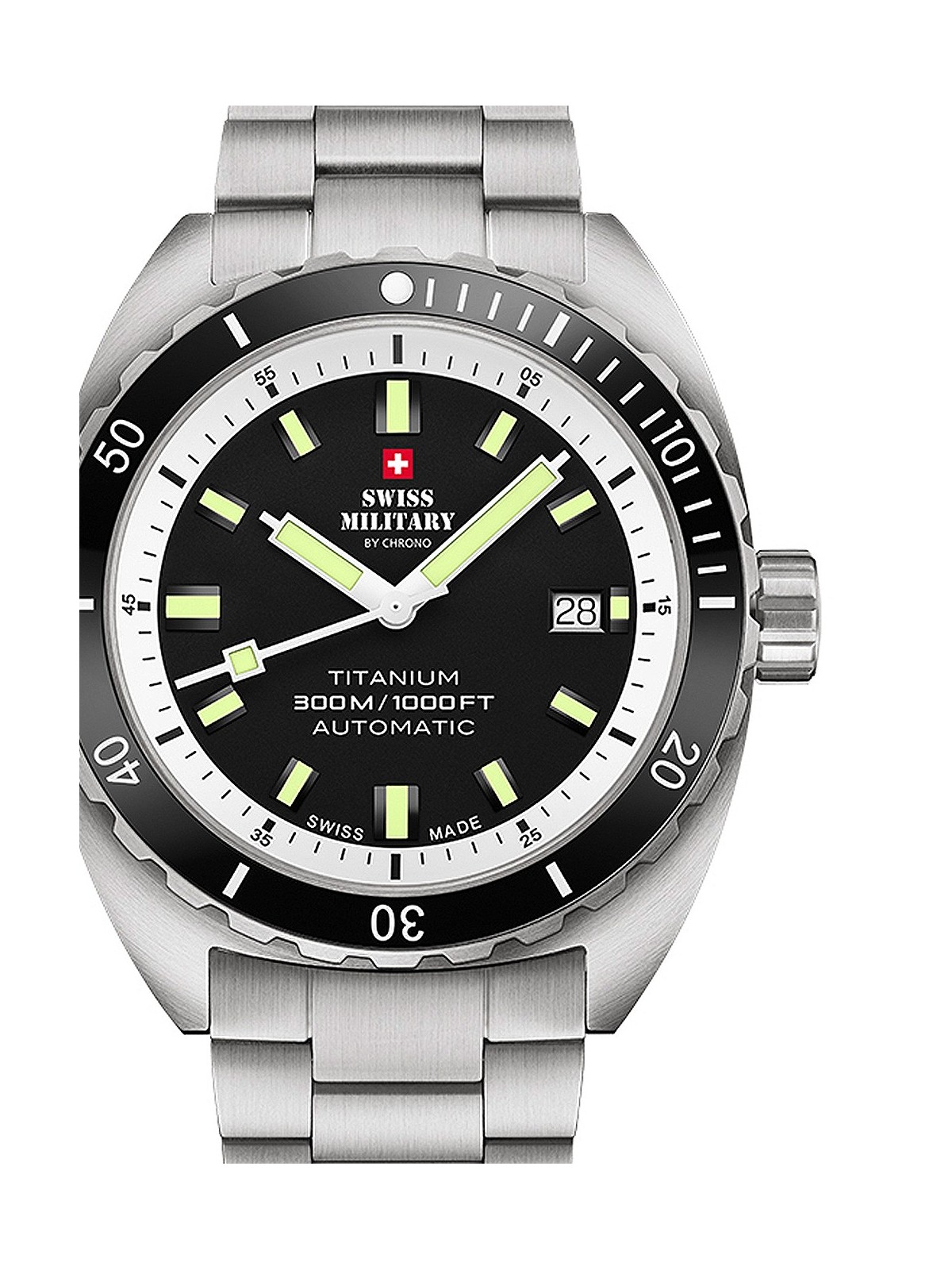 orologio uomo Swiss Military SMA34100.02 Diver Titanium Automatic Mens Watch 42mm 30ATM