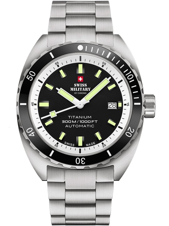 orologio uomo Swiss Military SMA34100.02 Diver Titanium Automatic Mens Watch 42mm 30ATM