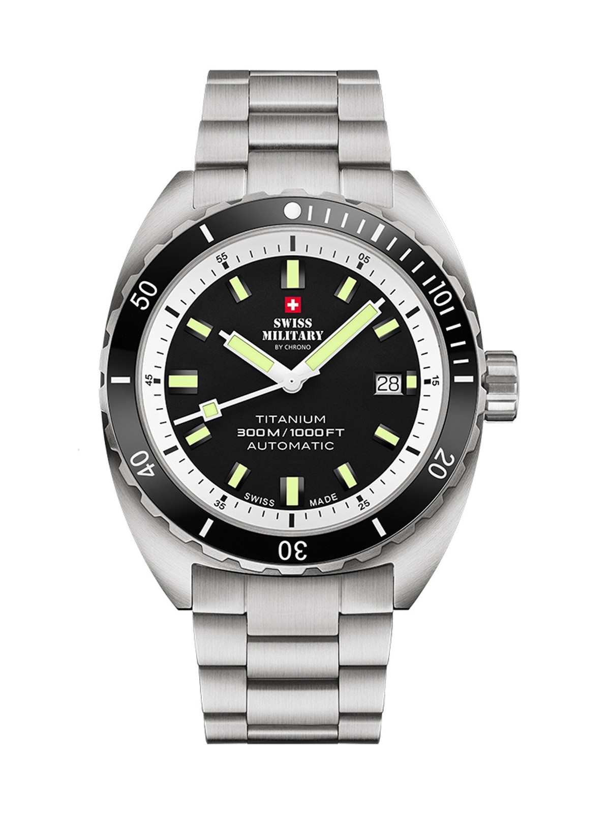 orologio uomo Swiss Military SMA34100.02 Diver Titanium Automatic Mens Watch 42mm 30ATM