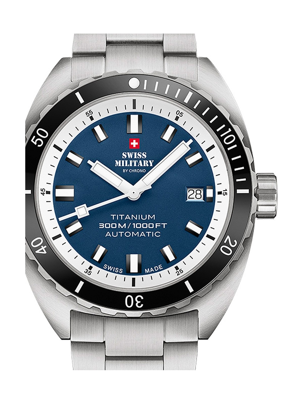 orologio uomo Swiss Military SMA34100.03 Diver Titanium Automatic Mens Watch 42mm 30ATM