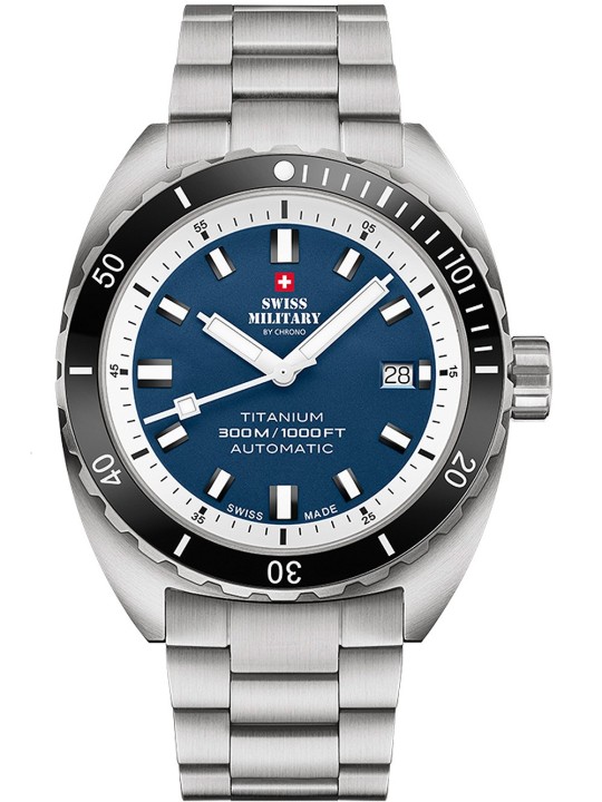 orologio uomo Swiss Military SMA34100.03 Diver Titanium Automatic Mens Watch 42mm 30ATM