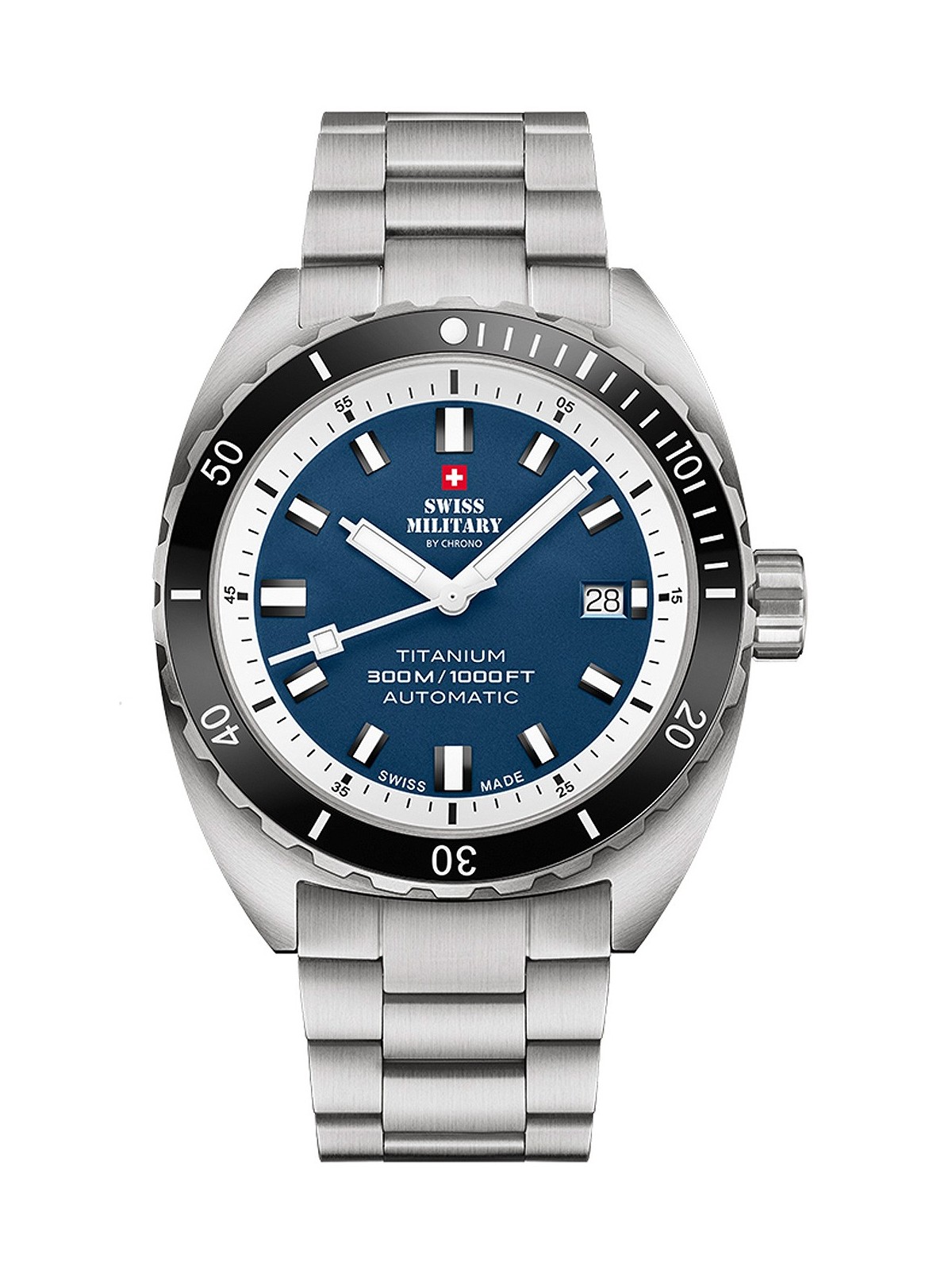 orologio uomo Swiss Military SMA34100.03 Diver Titanium Automatic Mens Watch 42mm 30ATM