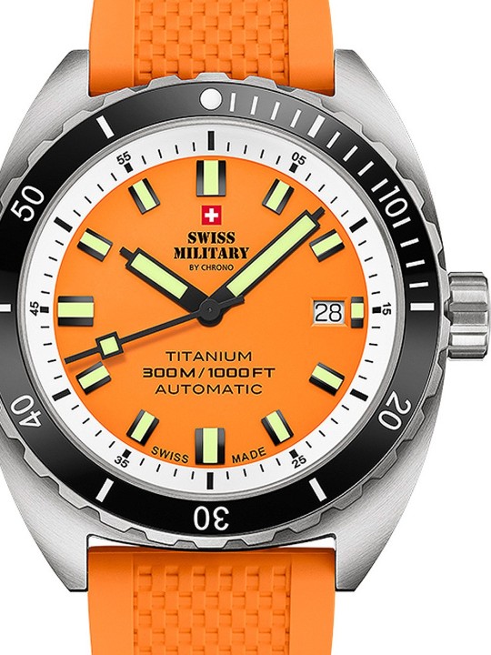 orologio uomo Swiss Military SMA34100.10 Diver Titanium Automatic Mens Watch 42mm 30ATM