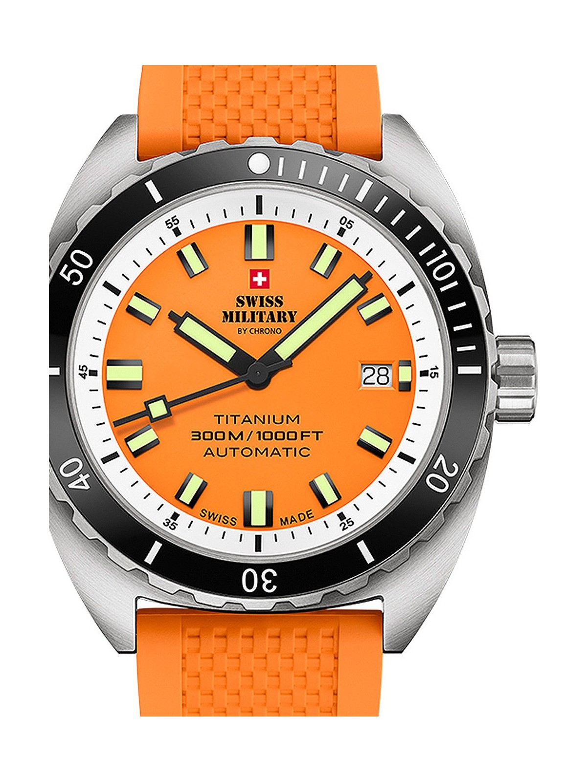 orologio uomo Swiss Military SMA34100.10 Diver Titanium Automatic Mens Watch 42mm 30ATM