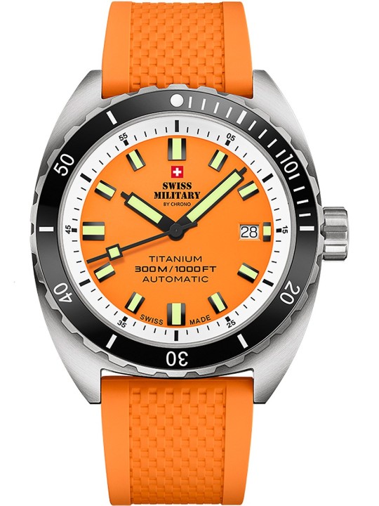 orologio uomo Swiss Military SMA34100.10 Diver Titanium Automatic Mens Watch 42mm 30ATM