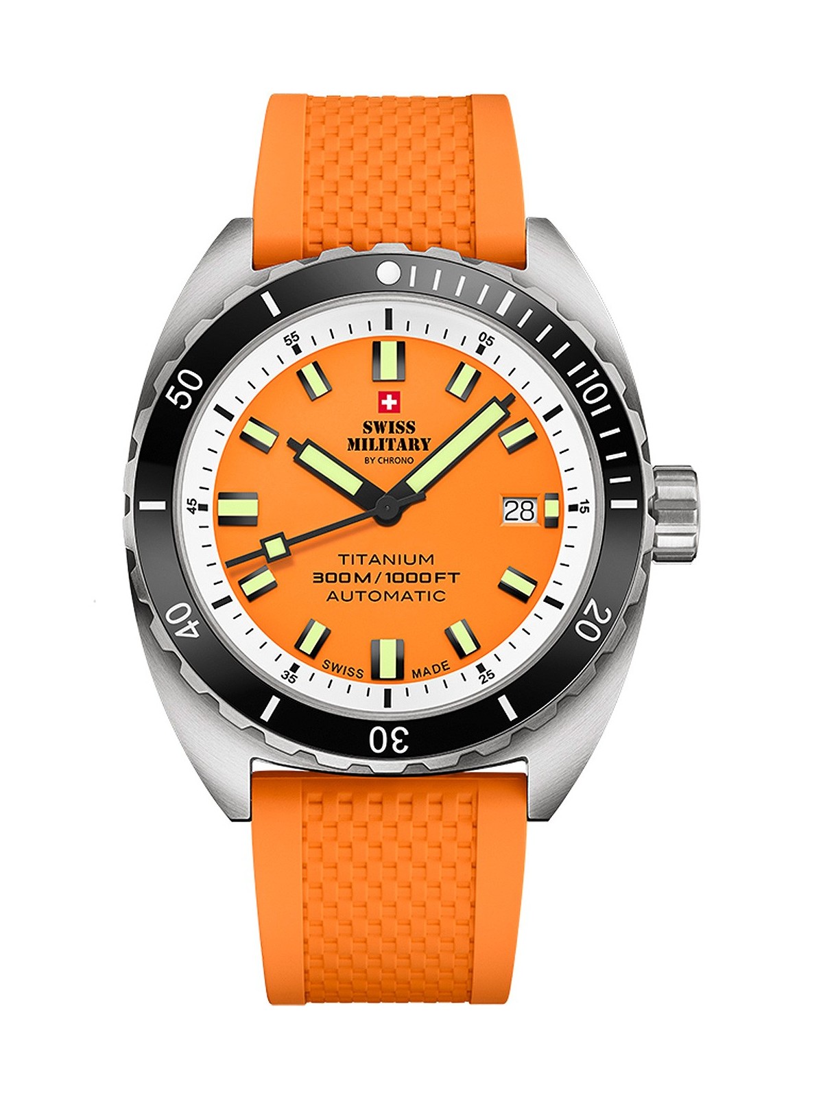 orologio uomo Swiss Military SMA34100.10 Diver Titanium Automatic Mens Watch 42mm 30ATM