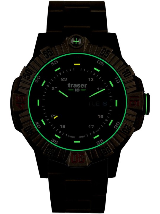 orologio uomo Traser H3 110668 Tactical Brown Titan Mens Watch 46mm 20ATM