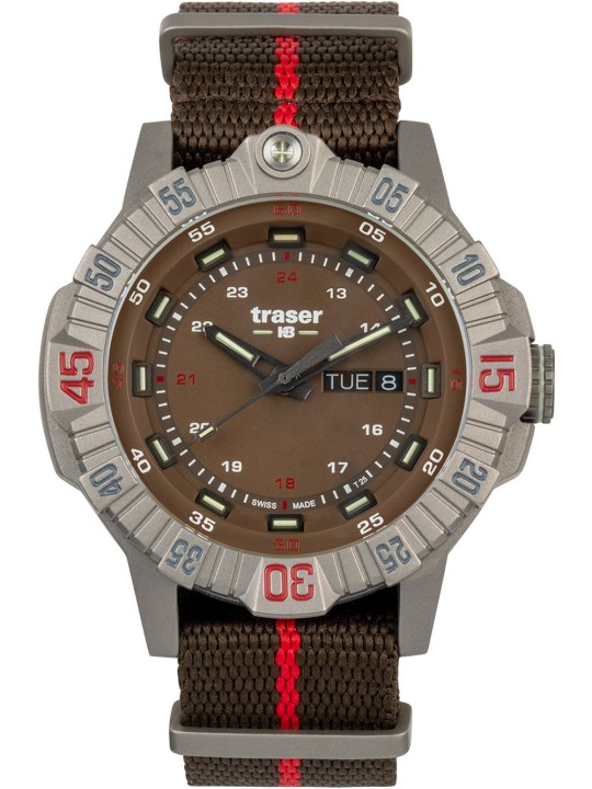 orologio uomo Traser H3 110669 Tactical Brown Titan Mens Watch 46mm 20ATM