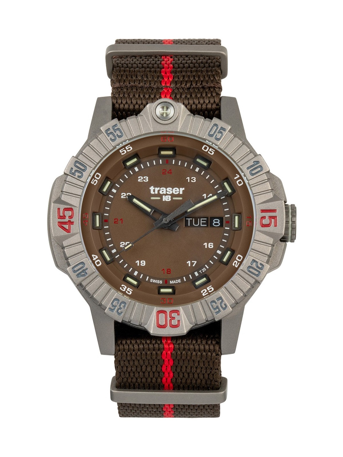 orologio uomo Traser H3 110669 Tactical Brown Titan Mens Watch 46mm 20ATM