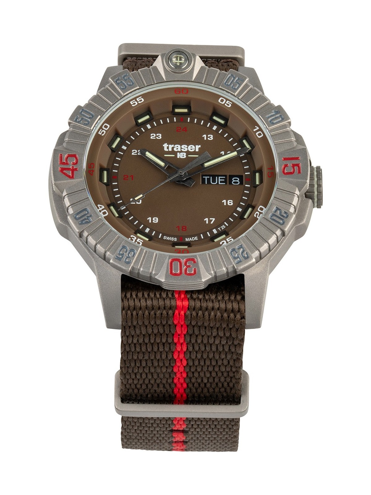 orologio uomo Traser H3 110669 Tactical Brown Titan Mens Watch 46mm 20ATM