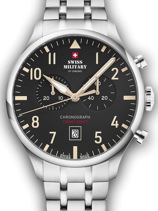 orologio uomo Swiss Military SM34098.04 Vintage Chronograph Mens Watch 43mm 10ATM
