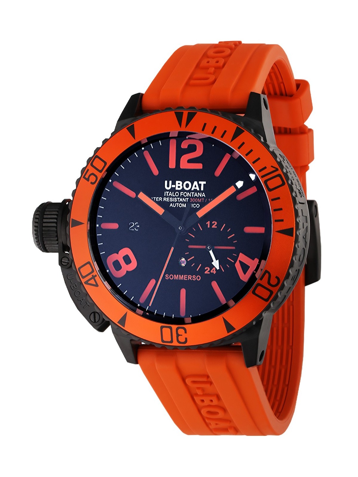 orologio uomo U-Boat 9543 Sommerso Orange IPB Automatic Mens Watch 46mm 30ATM