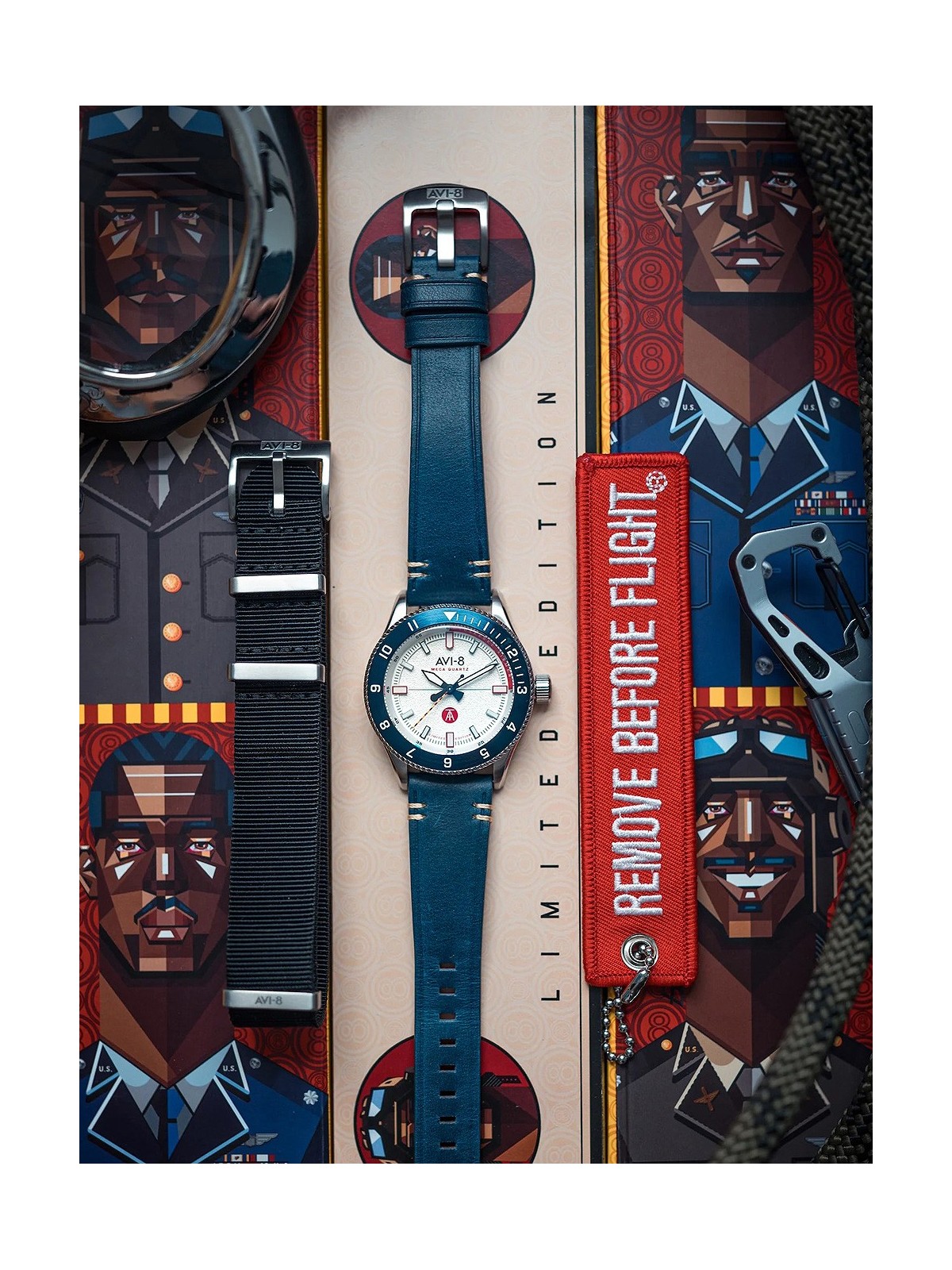 orologio uomo AVI-8 AV-4103-03 Tuskegee Airmen Limited Edition Mens Watch 40mm 5ATM