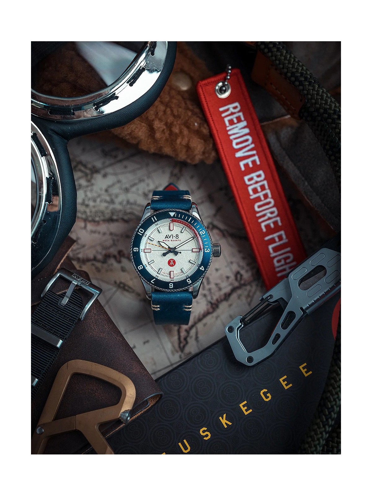 orologio uomo AVI-8 AV-4103-03 Tuskegee Airmen Limited Edition Mens Watch 40mm 5ATM