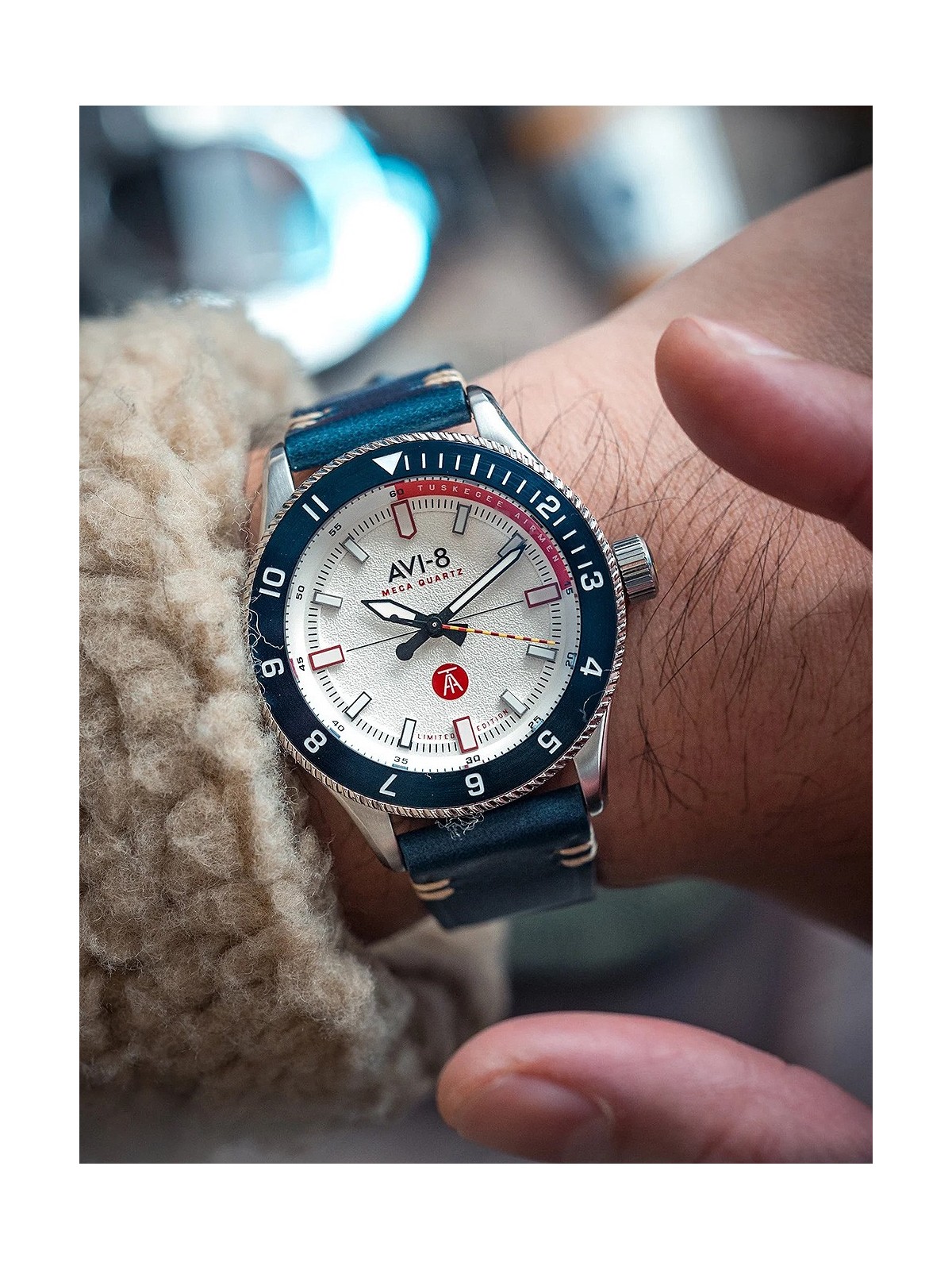 orologio uomo AVI-8 AV-4103-03 Tuskegee Airmen Limited Edition Mens Watch 40mm 5ATM