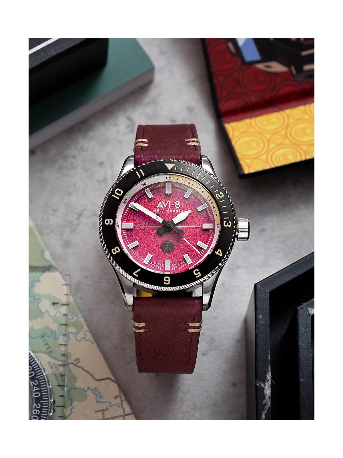 orologio uomo AVI-8 AV-4103-04 Tuskegee Airmen Limited Edition Mens Watch 40mm 5ATM