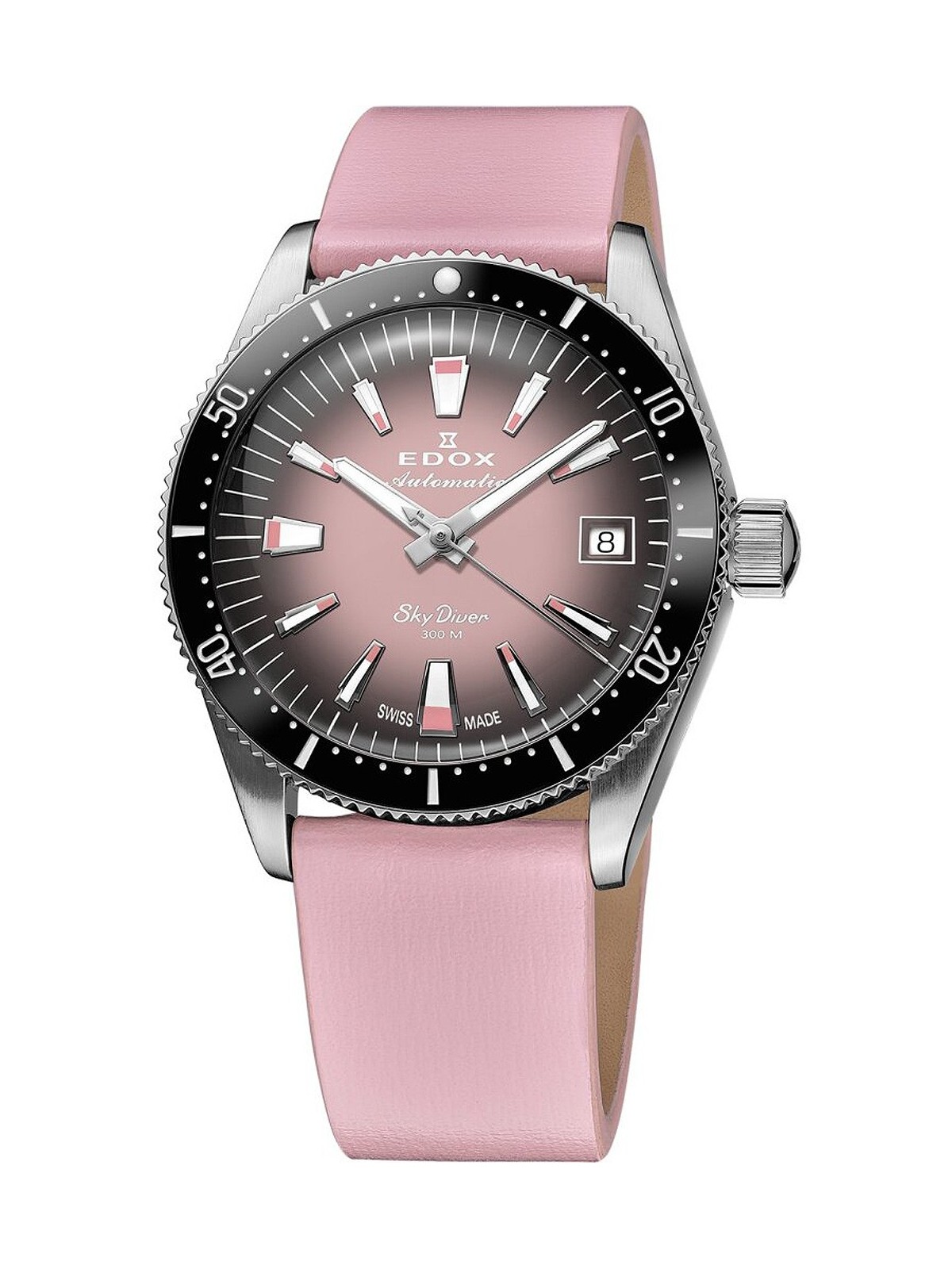 orologio donna Edox 80131-3NC-NDRO Skydiver Automatic + 2nd strap Ladies Watch 38mm 30ATM