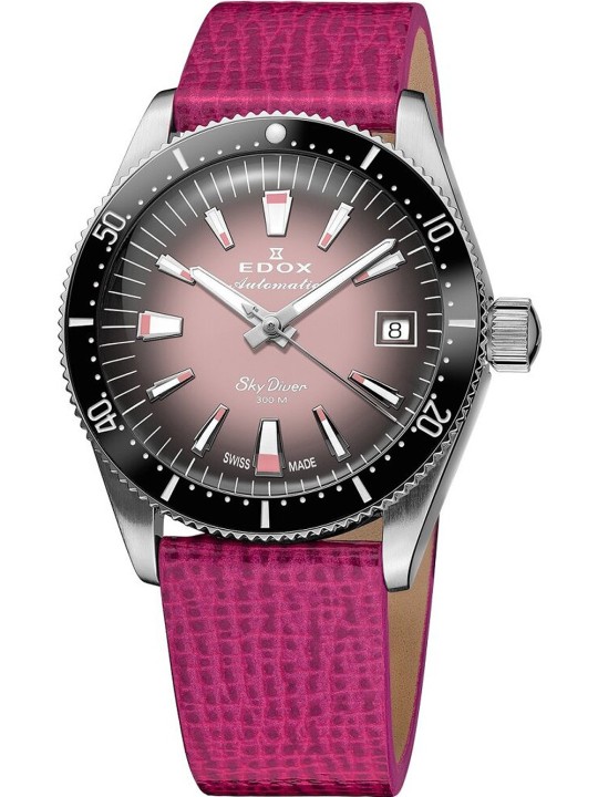 orologio donna Edox 80131-3NC-NDRO Skydiver Automatic + 2nd strap Ladies Watch 38mm 30ATM