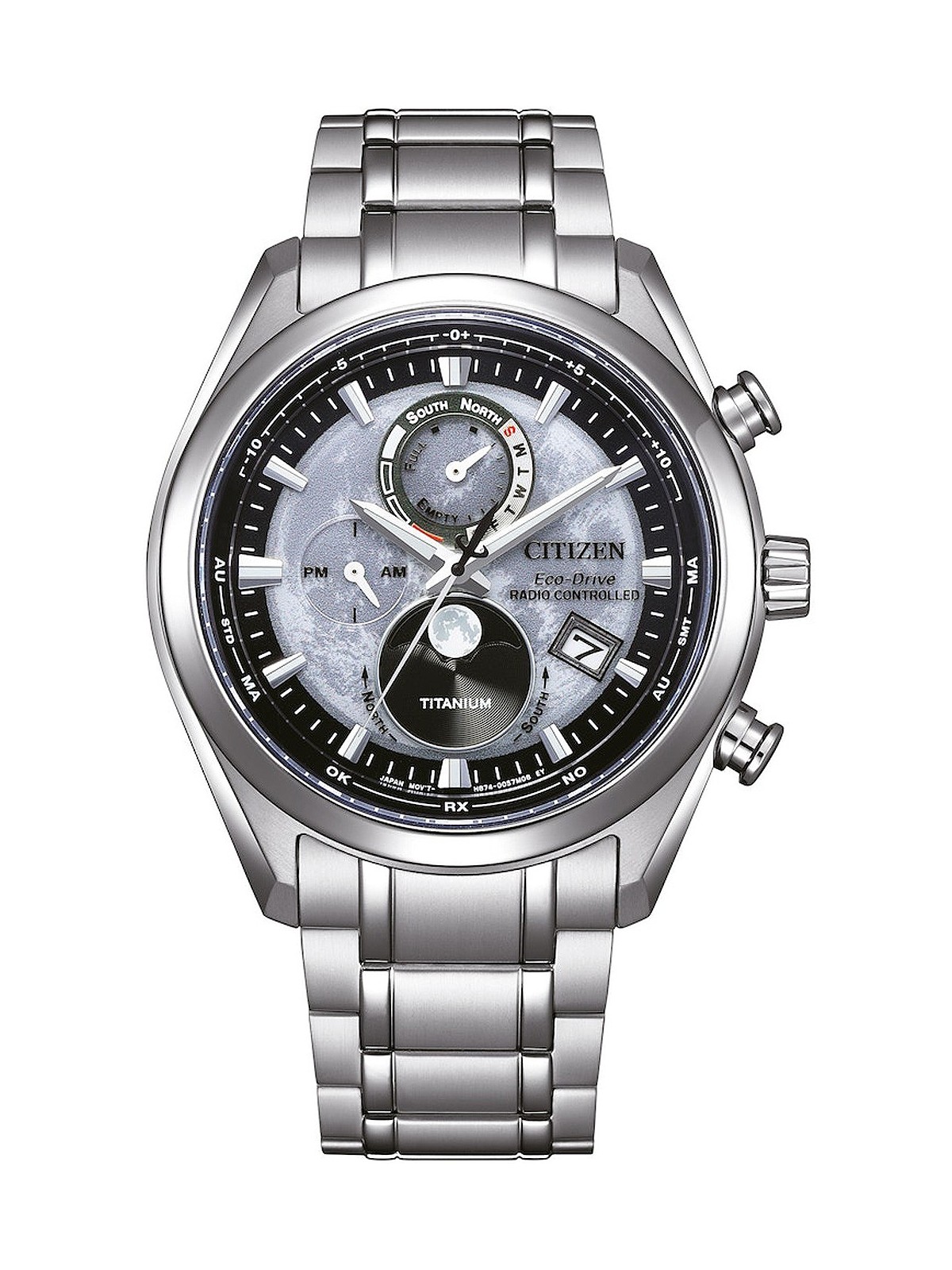 orologio uomo Citizen BY1010-81H Eco-Drive Moon Phase Titanium Radio Contr. Mens Watch