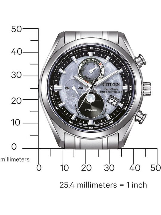 orologio uomo Citizen BY1010-81H Eco-Drive Moon Phase Titanium Radio Contr. Mens Watch