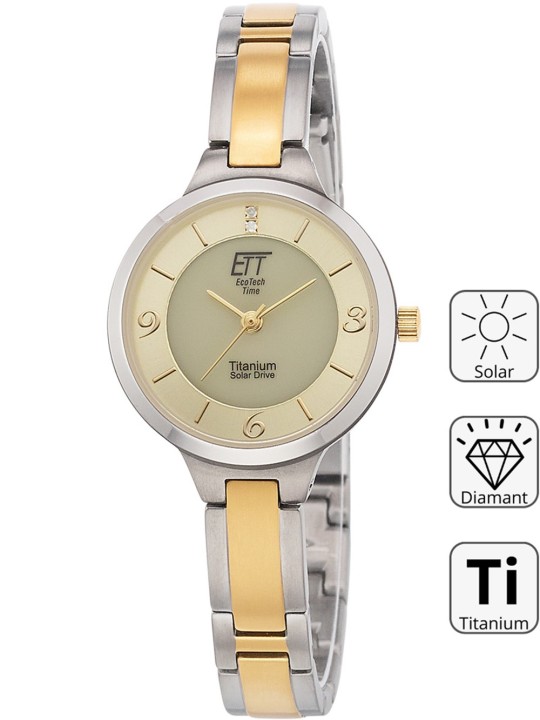 orologio donna ETT ELS-12148-61M Diamond Lady Solar Drive Titan Ladies Watch 28mm 5ATM