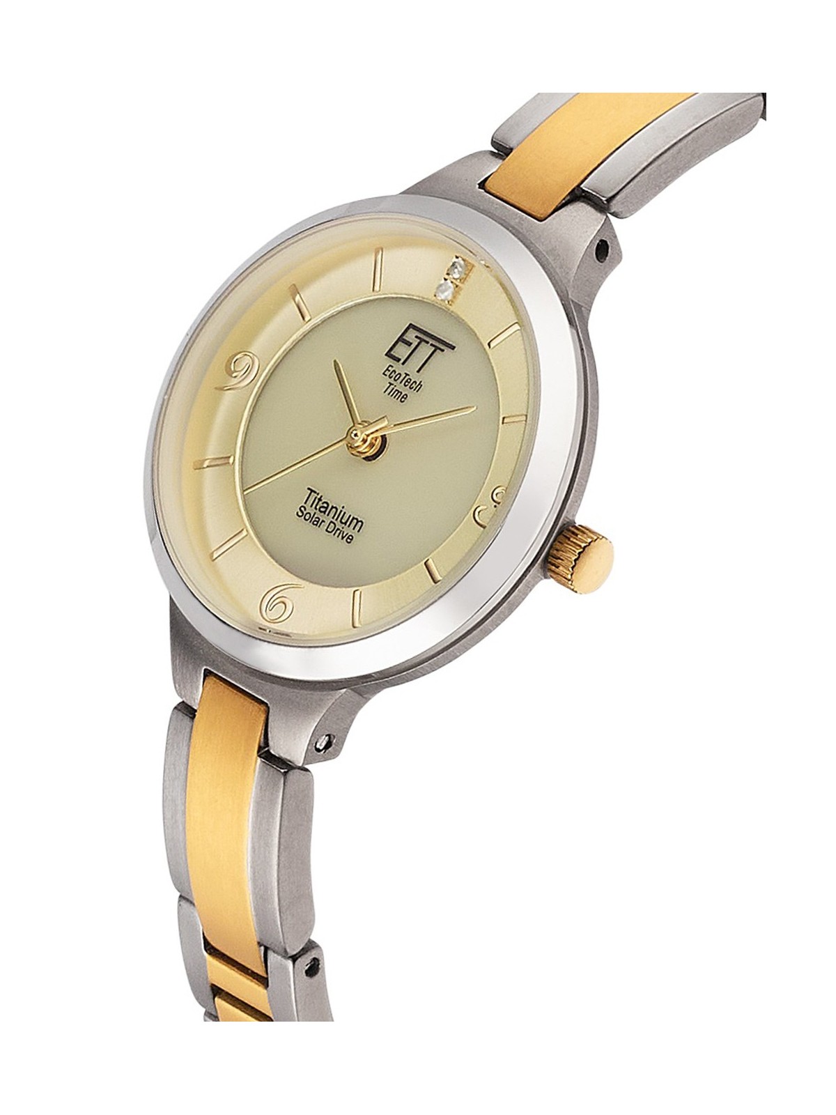 orologio donna ETT ELS-12148-61M Diamond Lady Solar Drive Titan Ladies Watch 28mm 5ATM